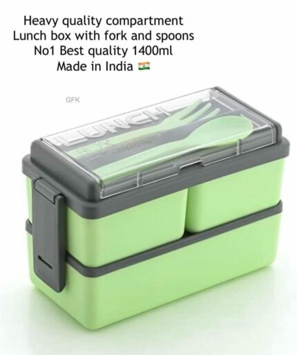 Heavy Quality Compartment Lunch Box with Fork and Spoons No.1 Best quality 1400ml  Made in India UL-5341