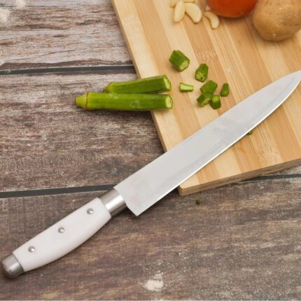 Premium Kitchen Chopping Knife with Stainless Steel Blade, Professional Knife, Scratch Resistant and Rust Proof, Chef Knife ( White Handle ) UL-5018