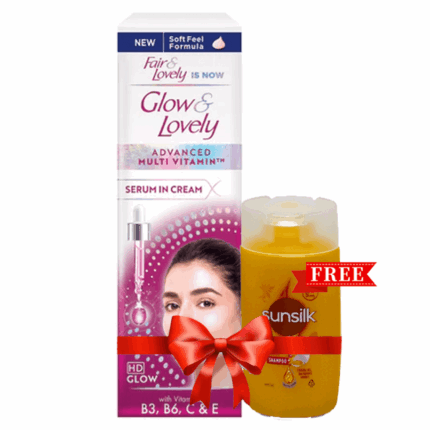 Glow & Lovely Advanced Multi Vitamin 50g with Free 40ml Sunsilk Shampoo
