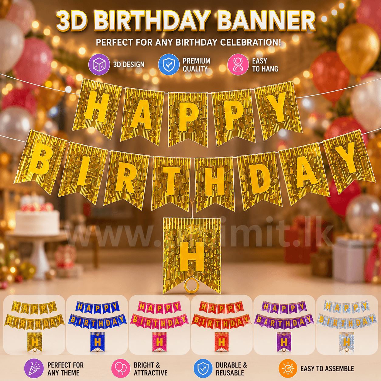 3D Birthday Banner UL-11993
