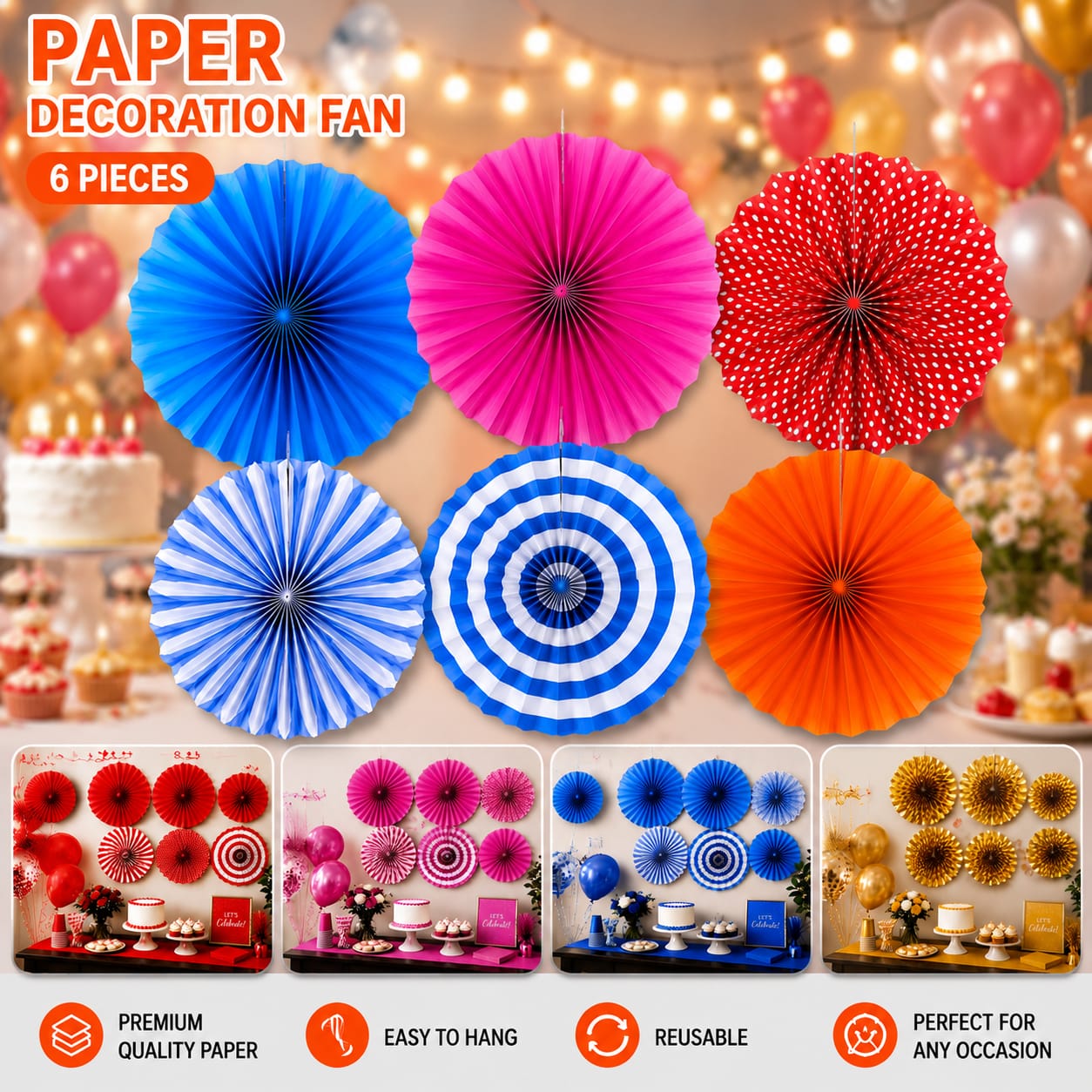 Paper Decoration Fan UL-11992