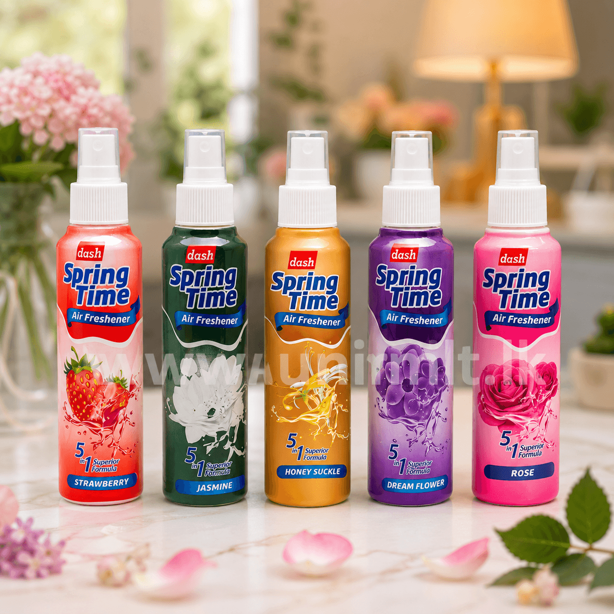 Dash Spring Time Air Freshener 150ml Dream Flower Honey Suckle Jasmine Strawberry Rose