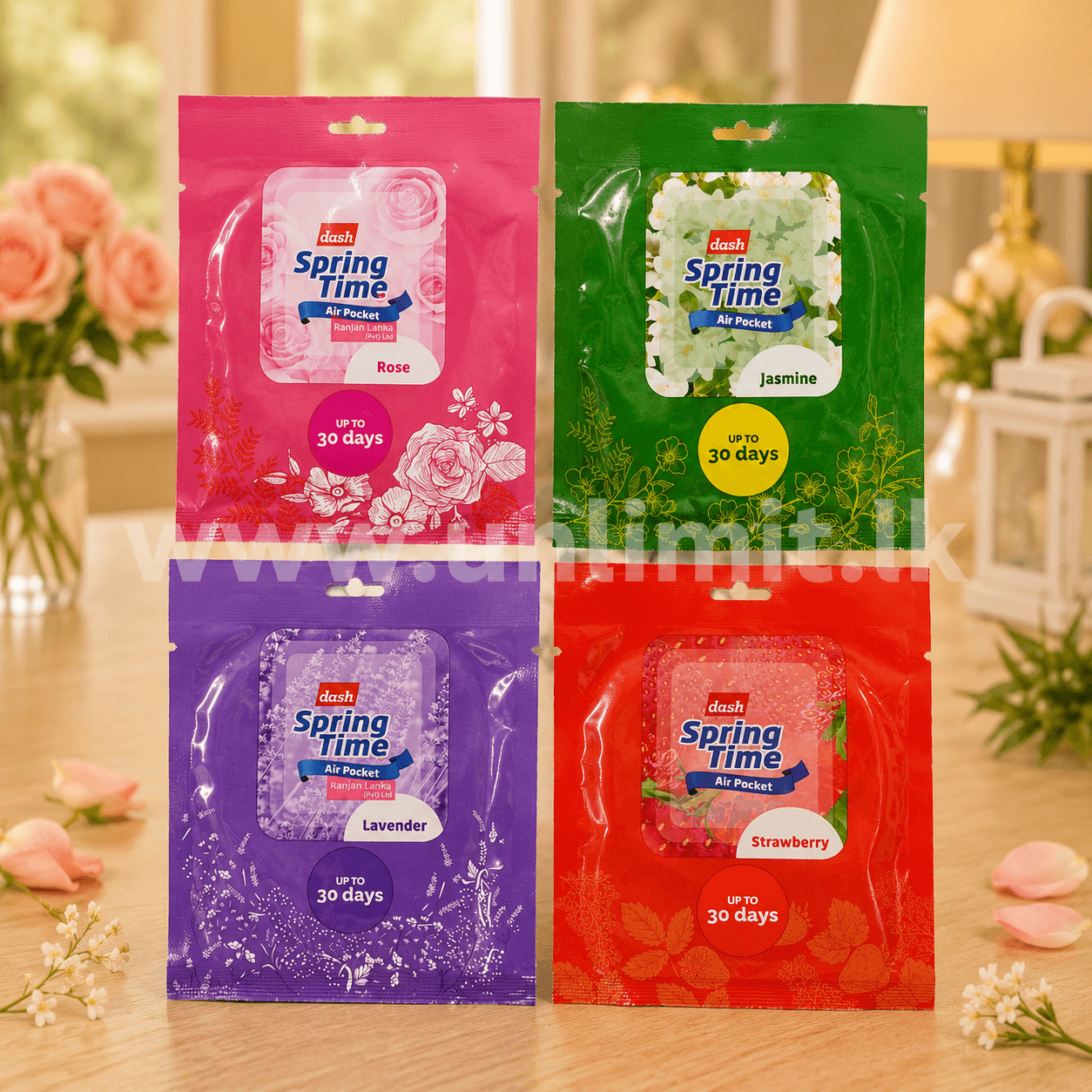 Dash Spring Time Air Pocket Rose Lavender Lime Strawbery