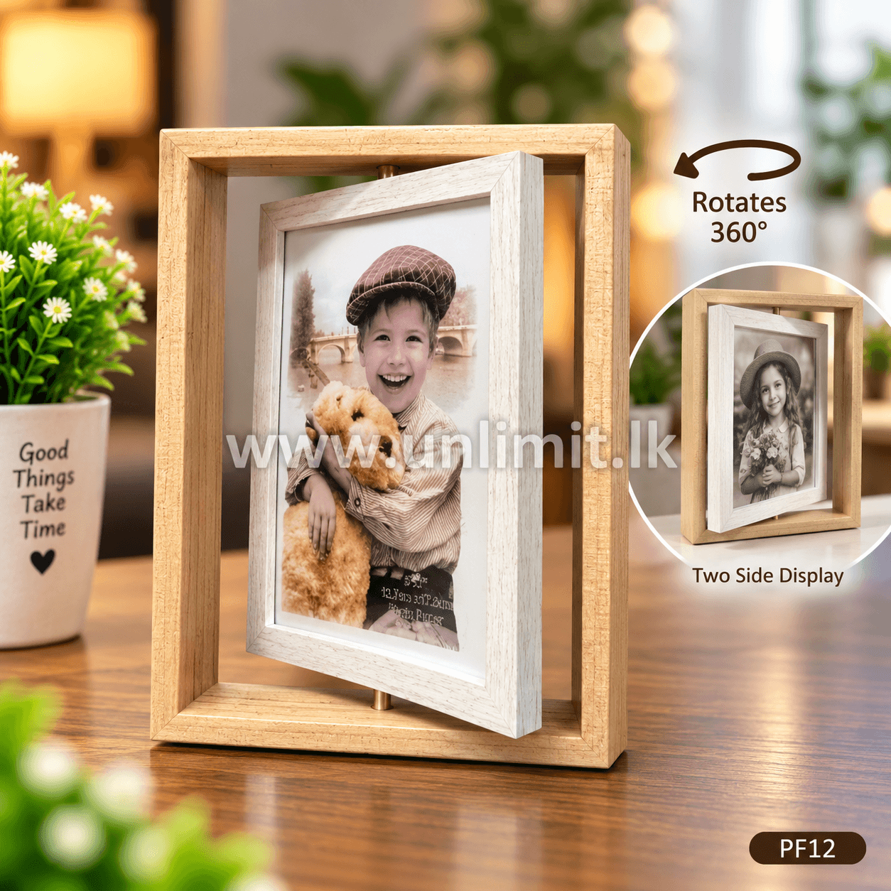 MDF Rotating Photo Frame PF12
